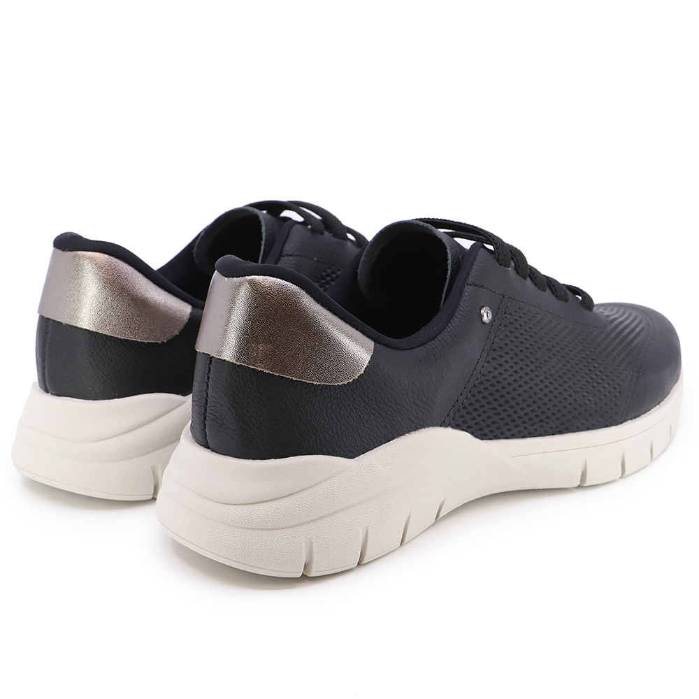 Baskets décontractées en cuir noir avec détails laser