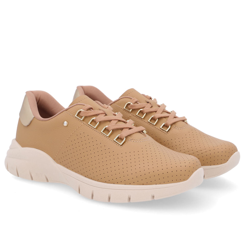 Baskets décontractées en cuir marron avec détails en strass