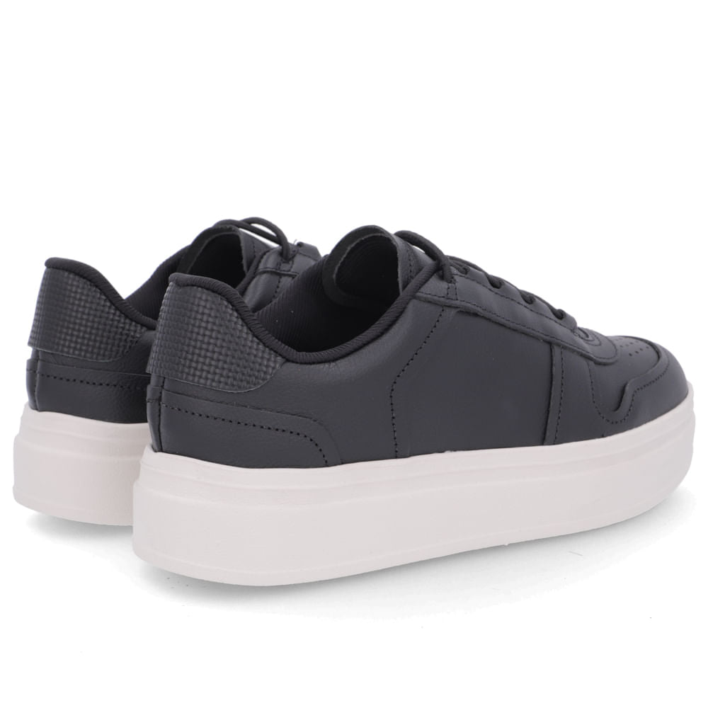 Baskets en cuir noir avec lacets élastiques
