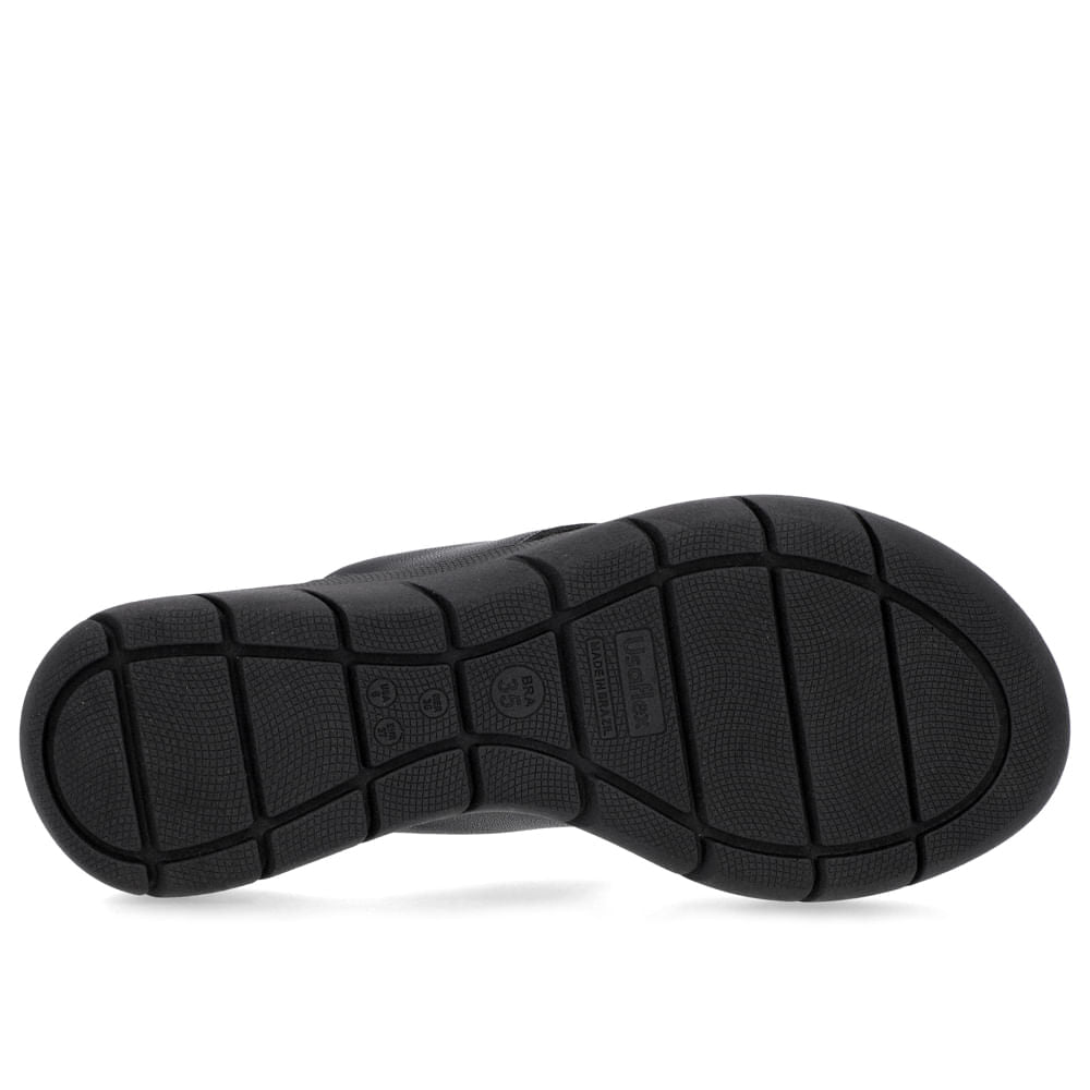 Tongs à plateforme en cuir noir avec détails ornés