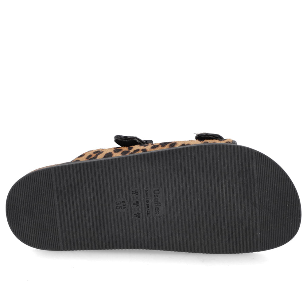 Birkenstock Slide Leopard Fur Leather Buckle