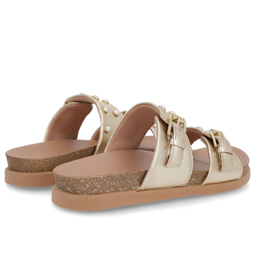 Mules Birkenstock en cuir doré