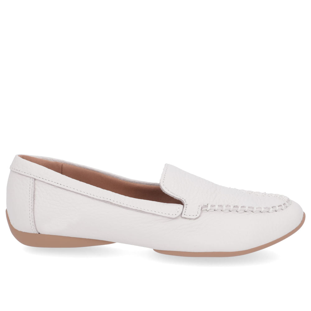 Mocassins basiques en cuir blanc cassé
