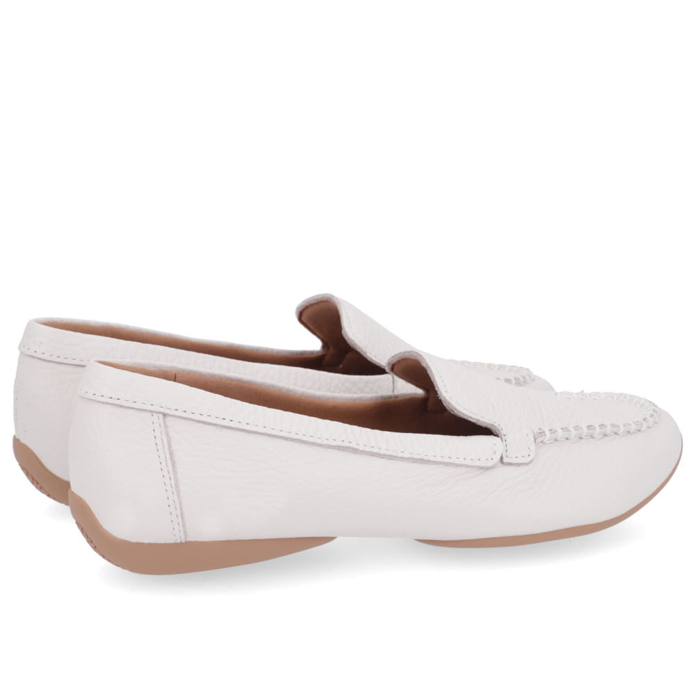Mocassins basiques en cuir blanc cassé