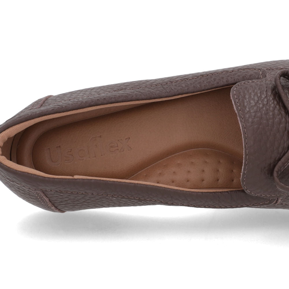Mocassins en cuir chocolat avec décoration nœud