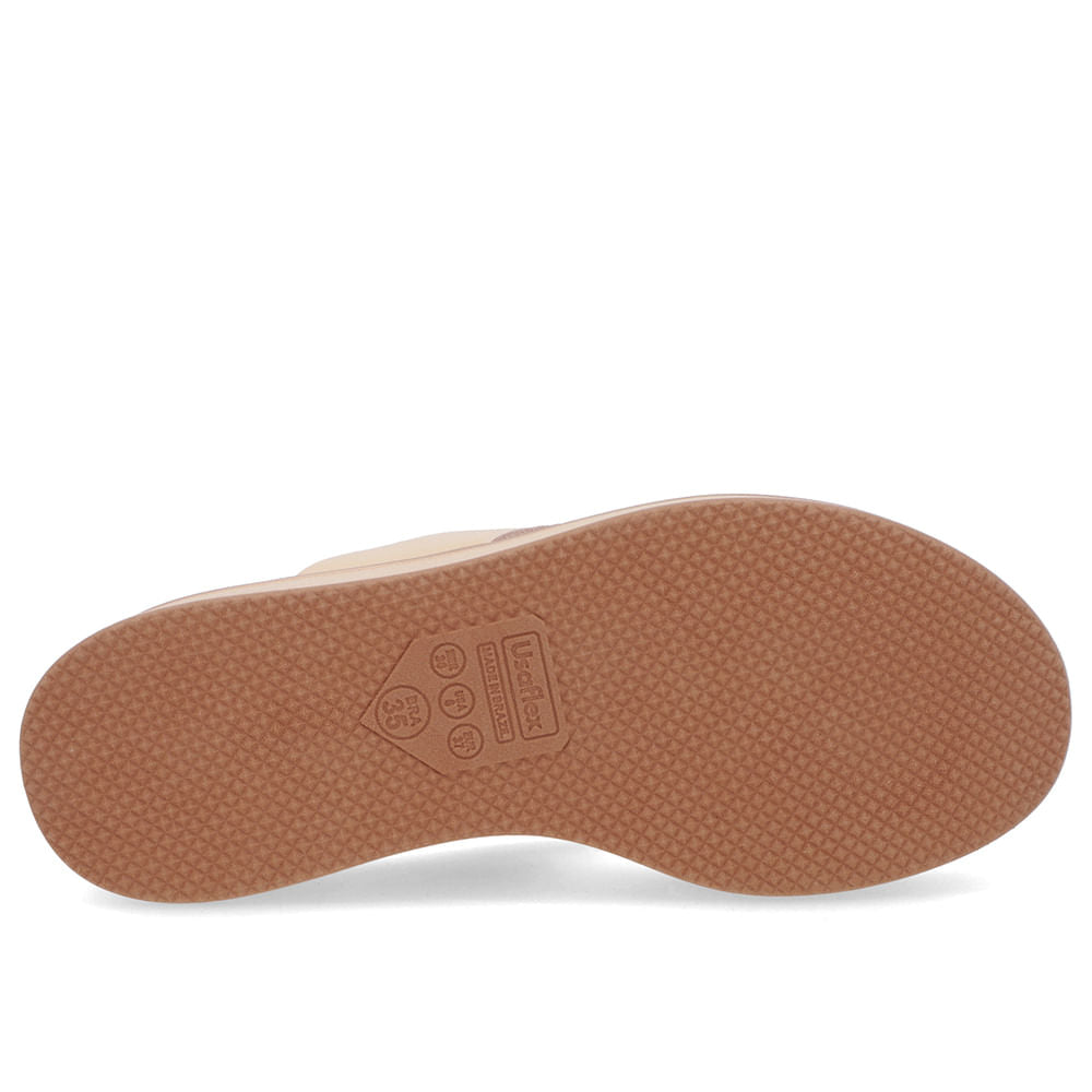 Tongs à plateforme en cuir orange avec ornement