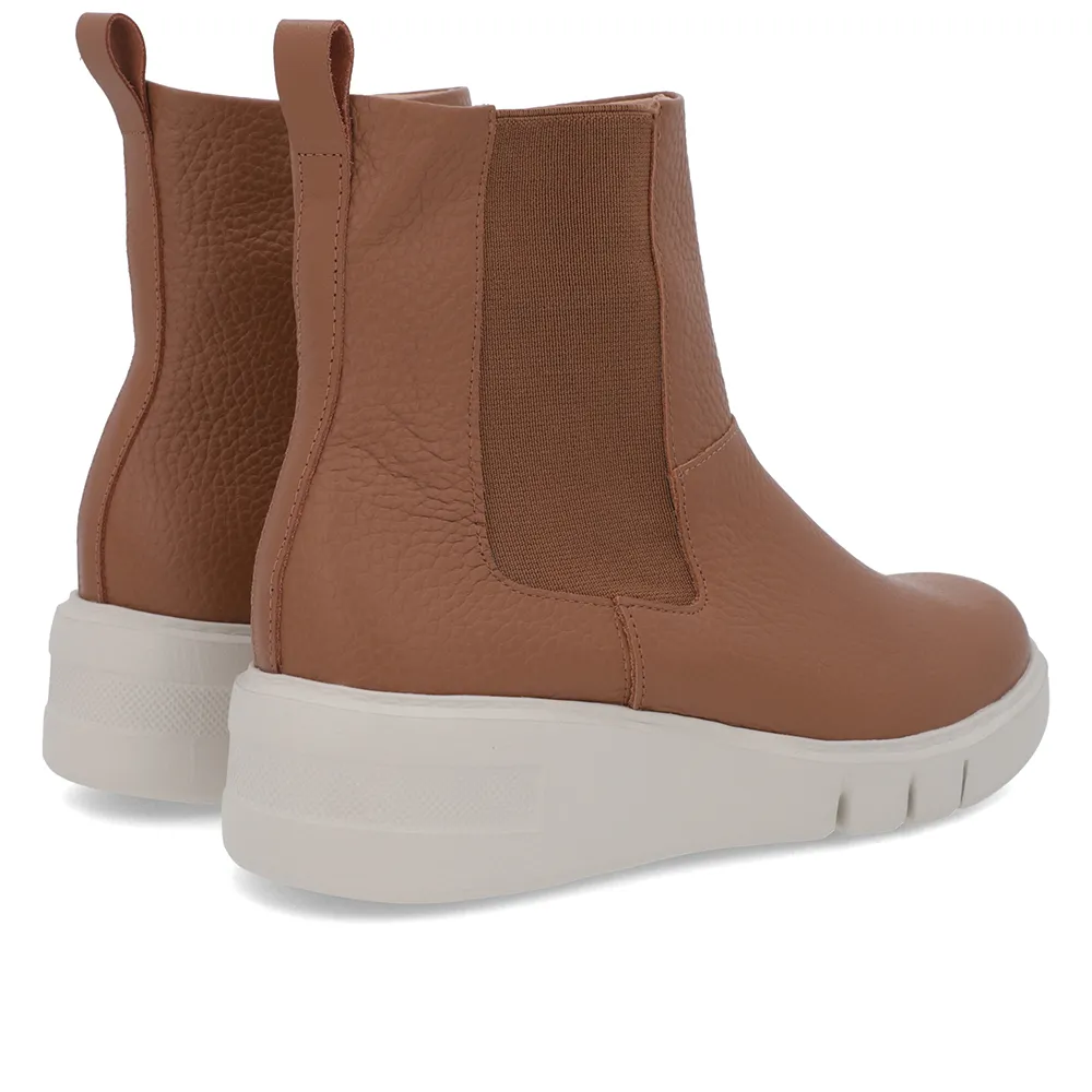 Bottines en cuir marron avec élastique latéral