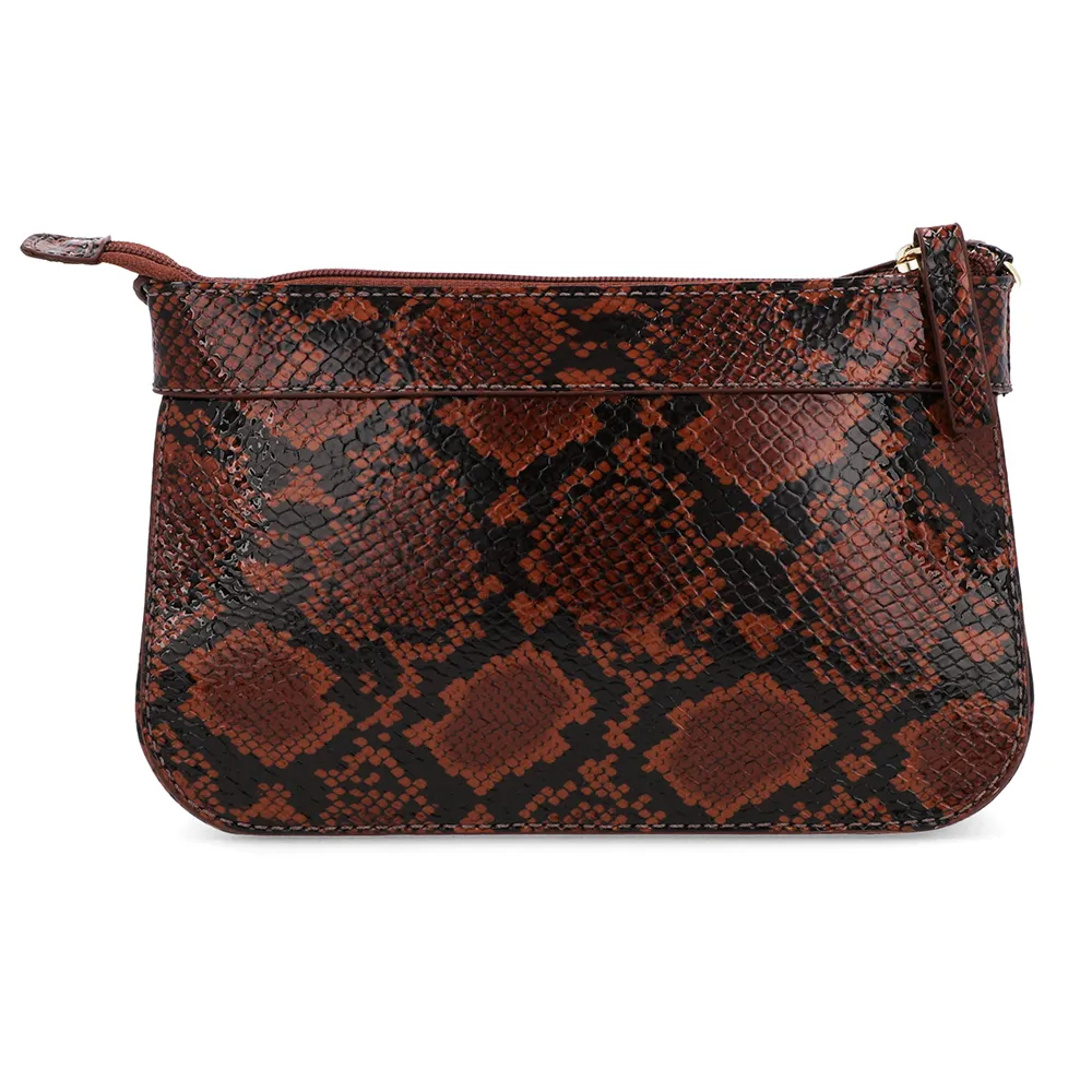 Sac bandoulière en cuir imprimé animal serpent