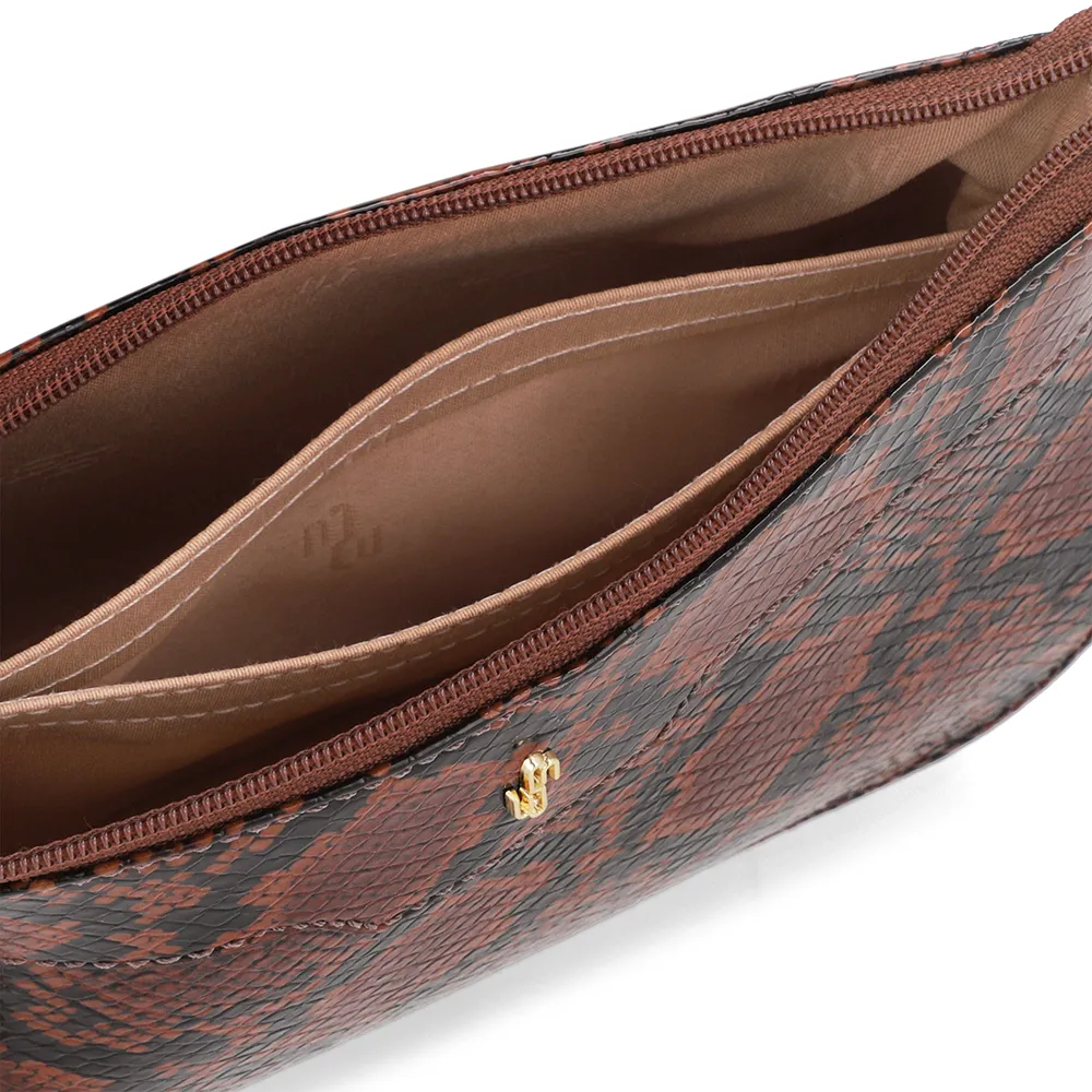 Sac bandoulière en cuir imprimé animal serpent