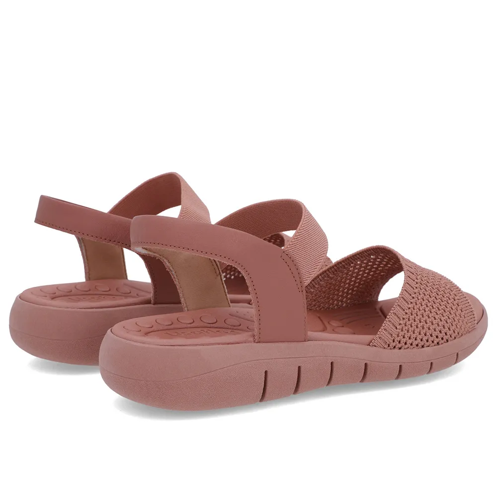 Sandale en tricot rose avec bride élastique