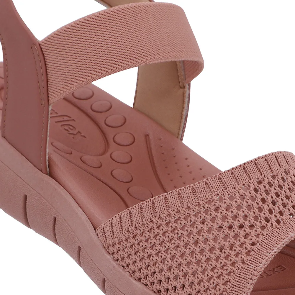 Sandale en tricot rose avec bride élastique
