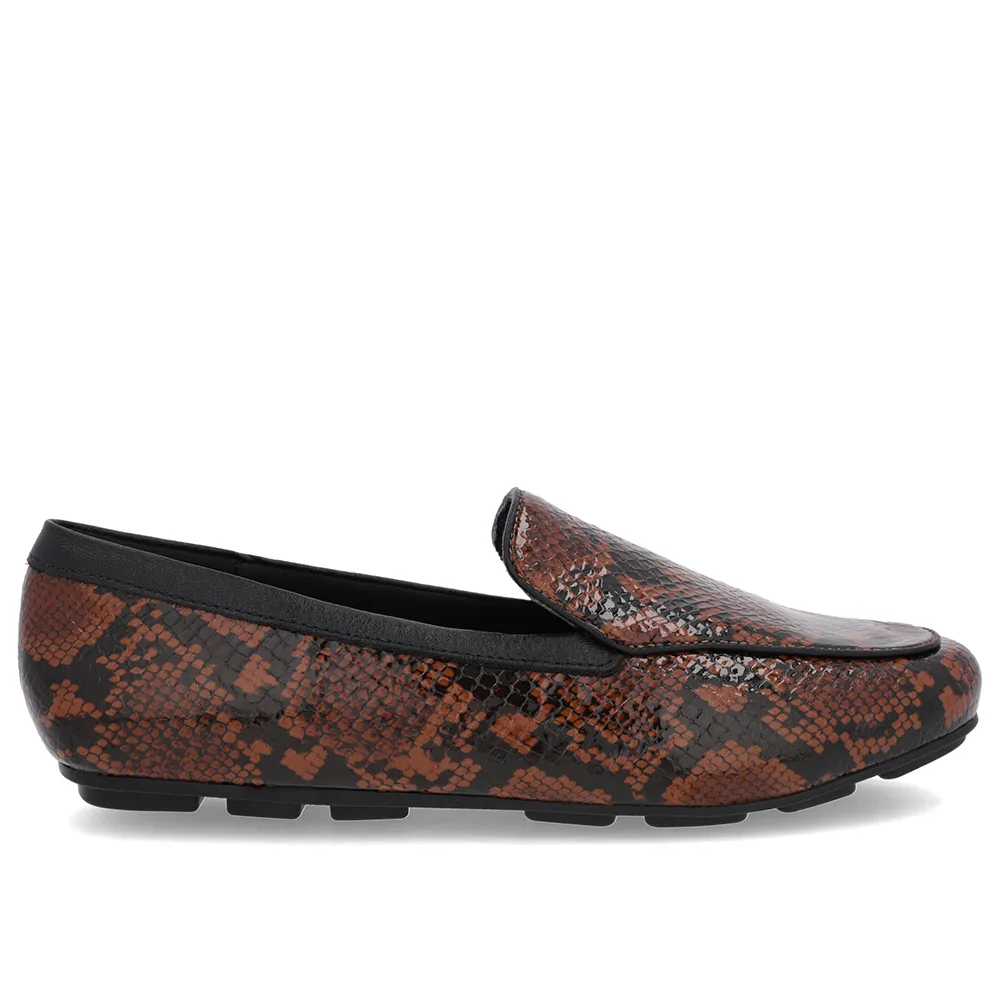 Mocassins à bout rond à imprimé animal