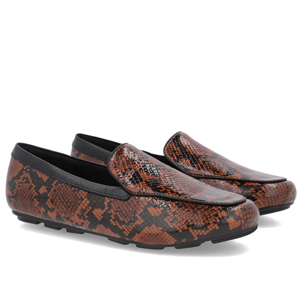 Mocassins à bout rond à imprimé animal