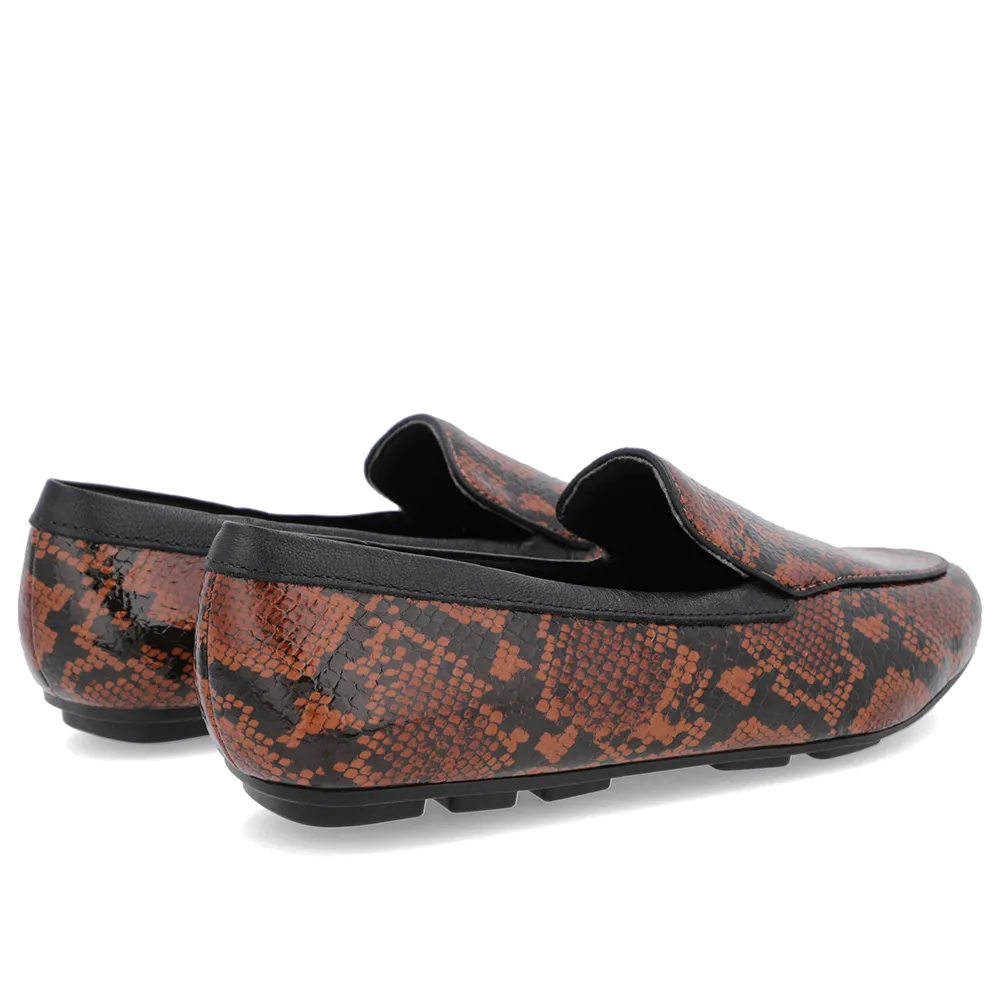 Mocassins à bout rond à imprimé animal