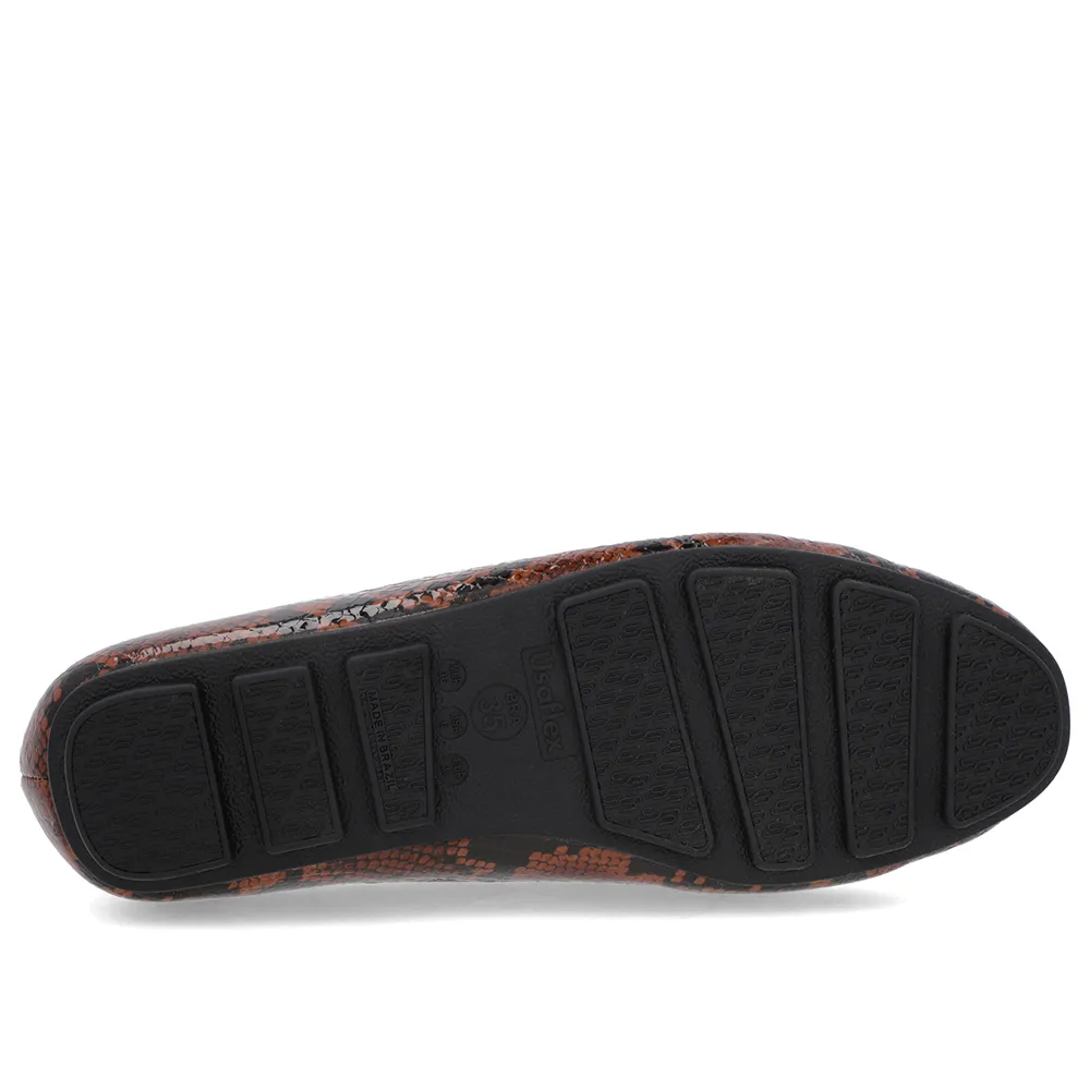 Mocassins à bout rond à imprimé animal