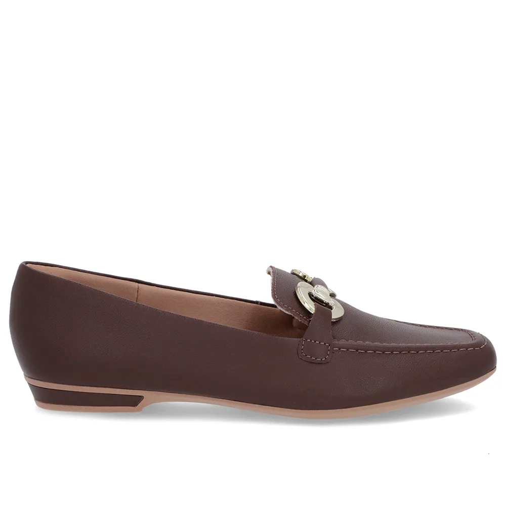 Mocassin marron avec bride en cuir Pinhão