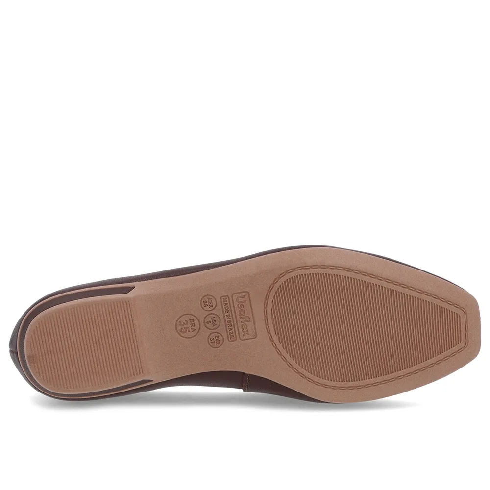 Mocassin marron avec bride en cuir Pinhão