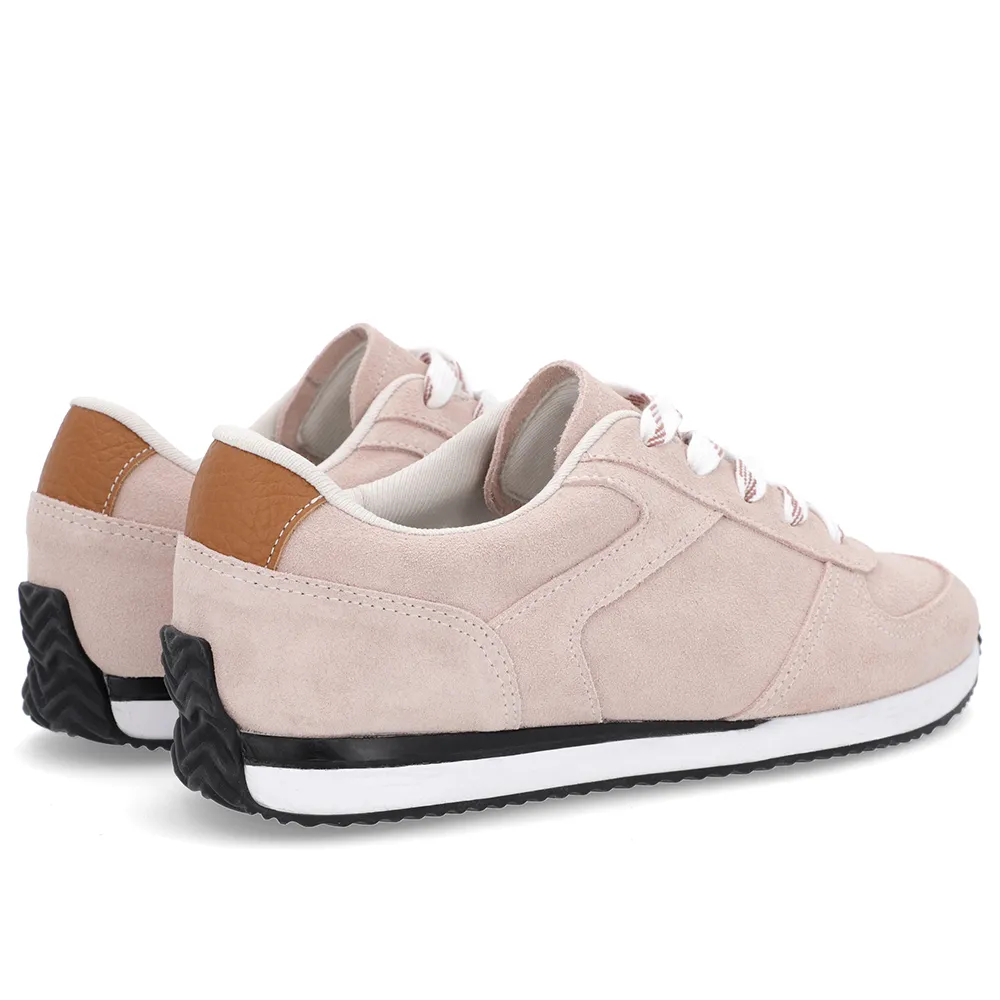 Baskets à lacets en daim rose