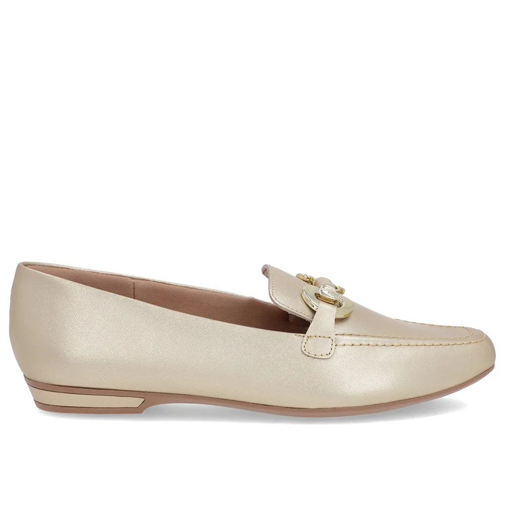 Bride en cuir mocassin doré