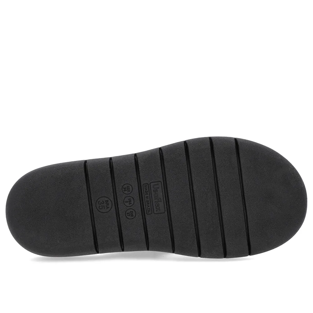 Chinelo Salto Rasteiro Tricot Preto