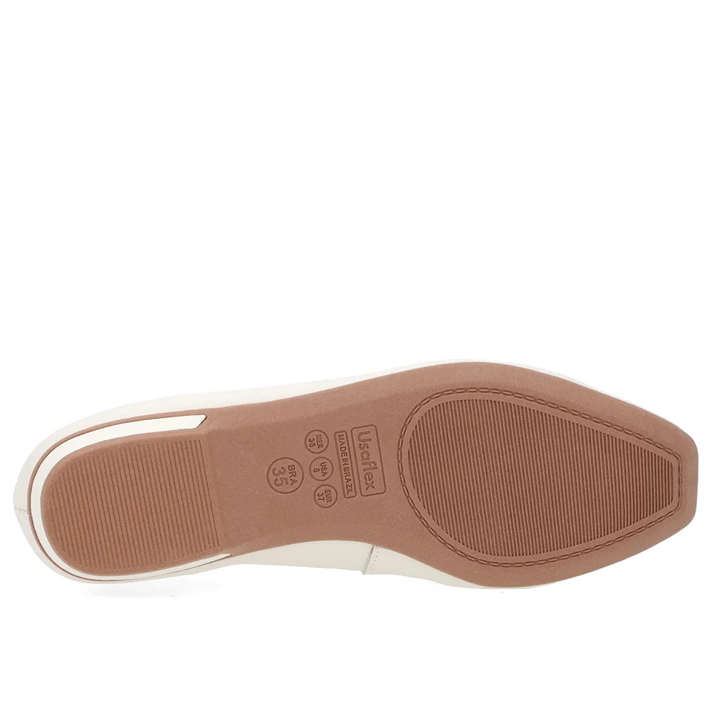 Loafer Branco Marfim Couro Bridão