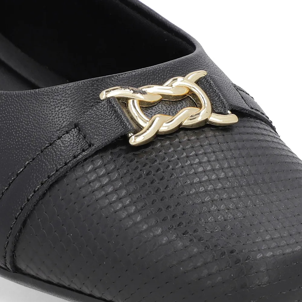 Baskets en cuir noir avec bout noir