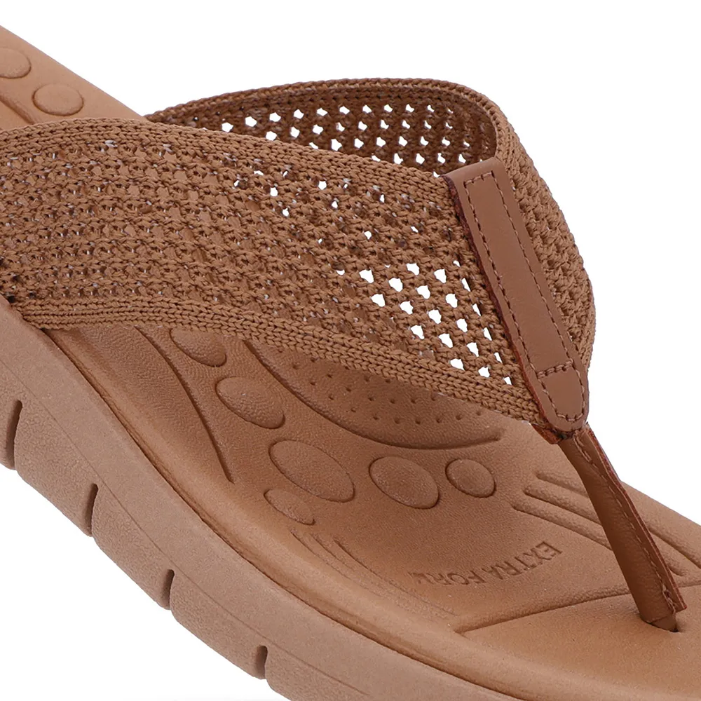 Chinelo Salto Rasteiro Tricot Marrom
