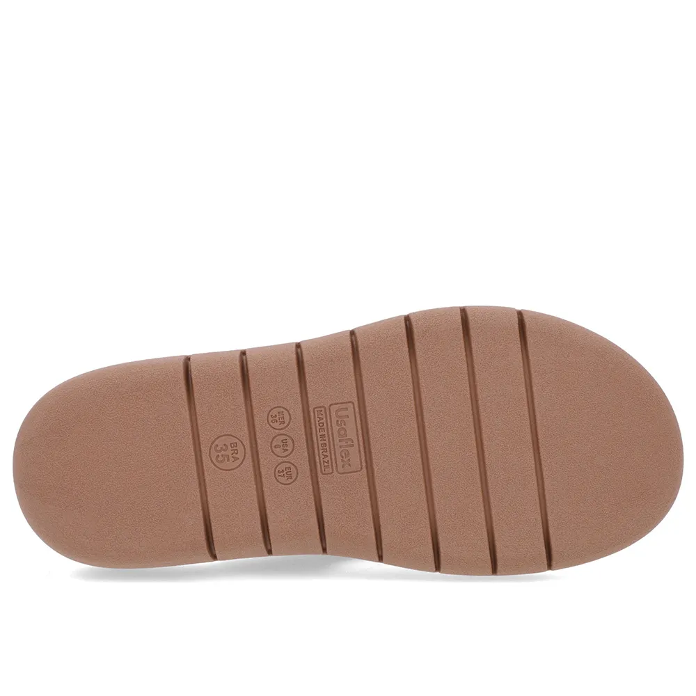 Chinelo Salto Rasteiro Tricot Marrom