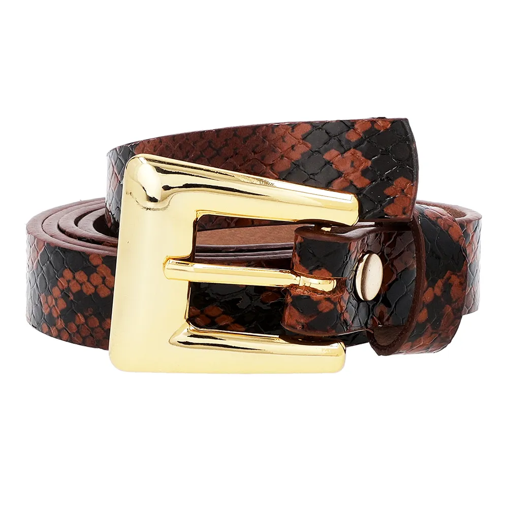 Ceinture en cuir à imprimé animal serpent