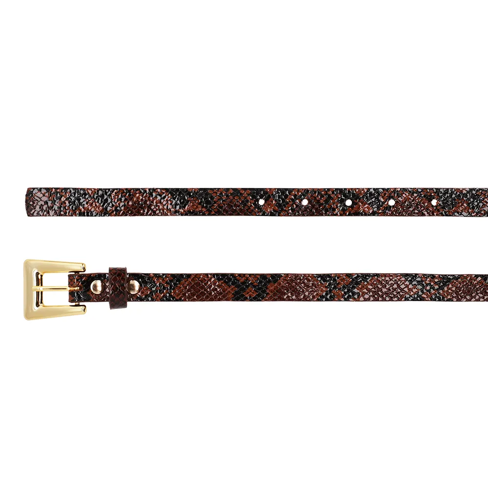 Ceinture en cuir à imprimé animal serpent