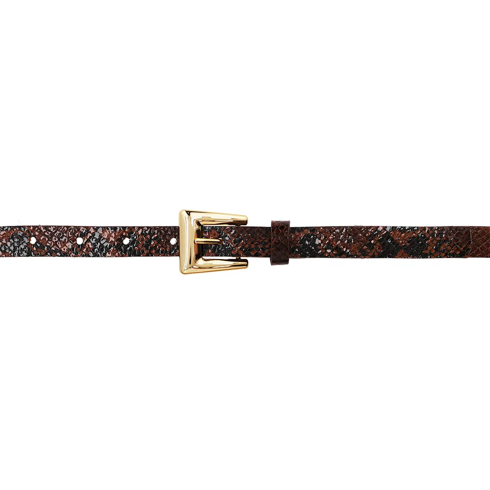 Ceinture en cuir à imprimé animal serpent
