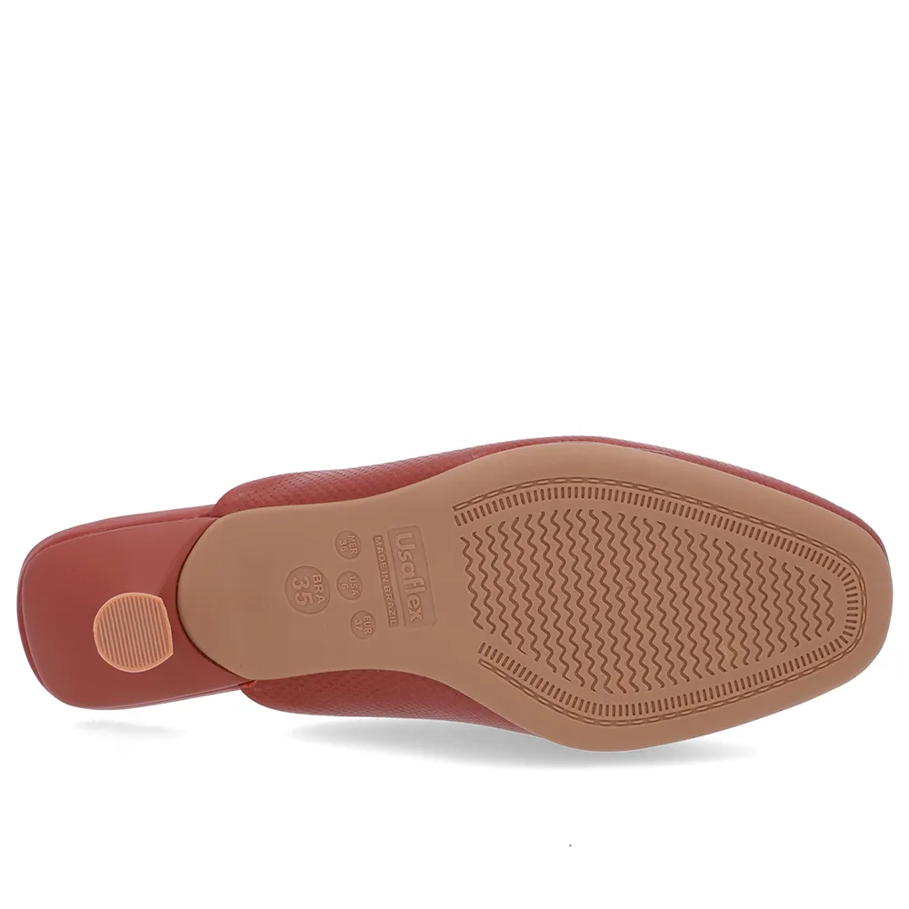 Mule Marrom Couro Salto Kitten