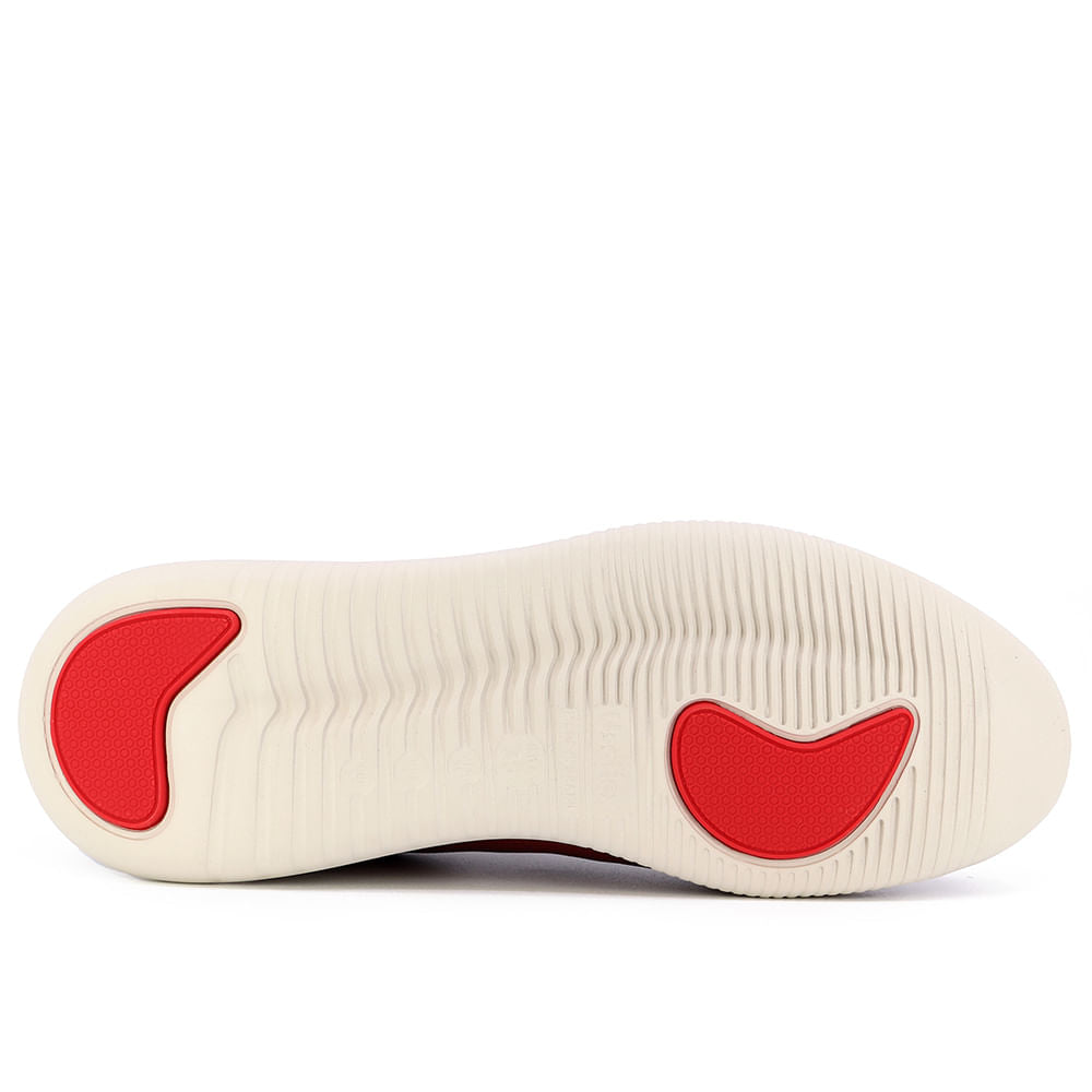 Baskets décontractées en cuir rouge avec détails laser