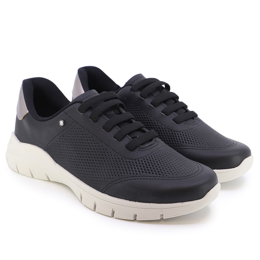 Baskets décontractées en cuir noir avec détails laser