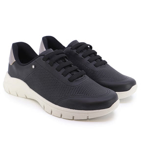Baskets décontractées en cuir noir avec détails laser