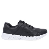 Baskets décontractées en cuir noir avec détails texturés