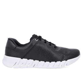 Baskets décontractées en cuir noir avec détails texturés