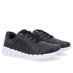 Baskets décontractées en cuir noir avec détails texturés