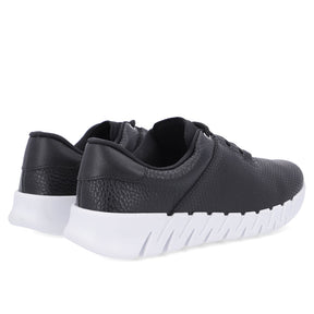 Baskets décontractées en cuir noir avec détails texturés