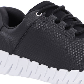 Baskets décontractées en cuir noir avec détails texturés