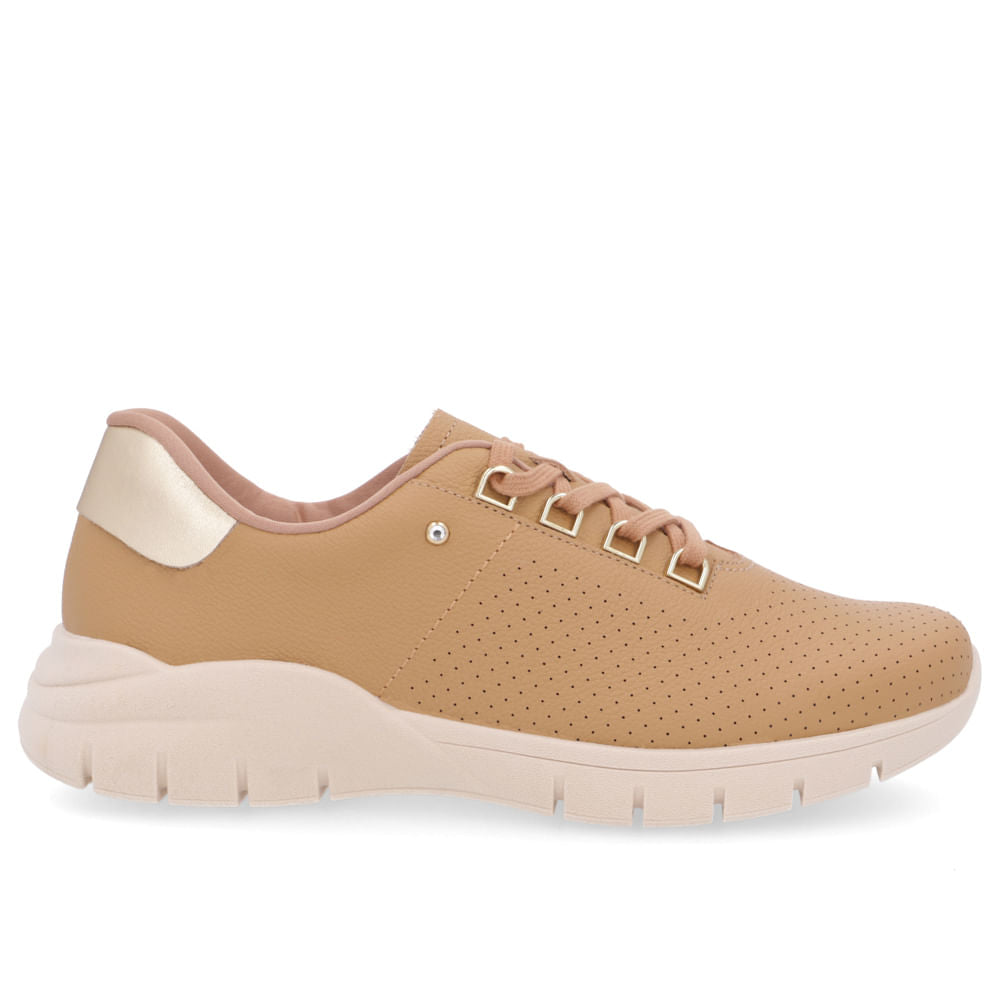 Baskets décontractées en cuir marron avec détails en strass