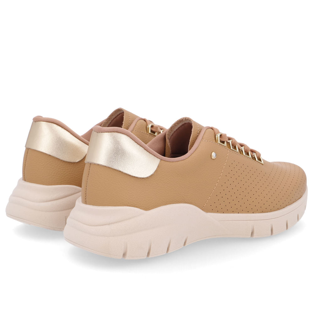 Baskets décontractées en cuir marron avec détails en strass