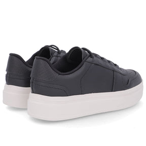 Baskets en cuir noir avec lacets élastiques