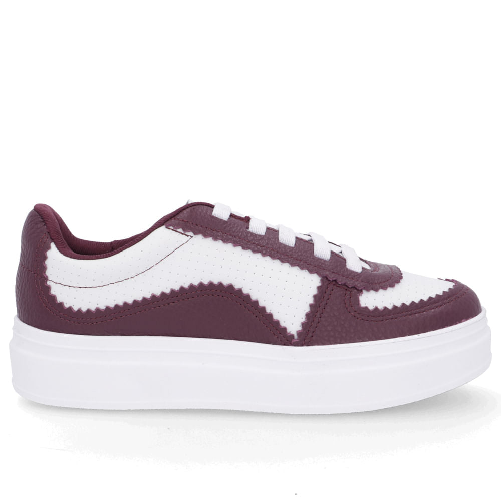 Baskets à talons compensés en cuir violet