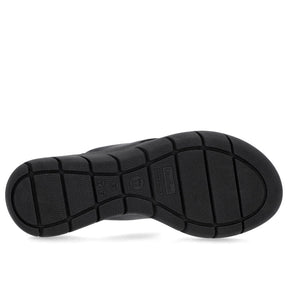 Tongs à plateforme en cuir noir avec détails ornés