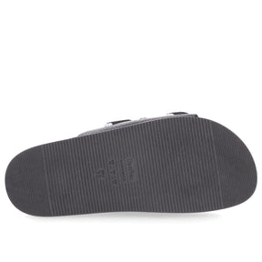 Claquettes en cuir noir avec ornements