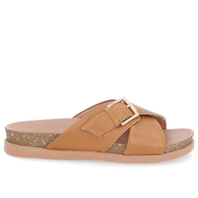 Boucle coulissante en cuir marron basique