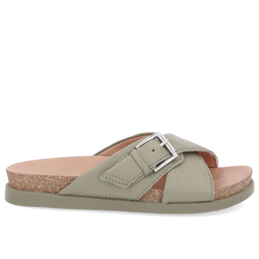 Boucle coulissante en cuir vert militaire de base