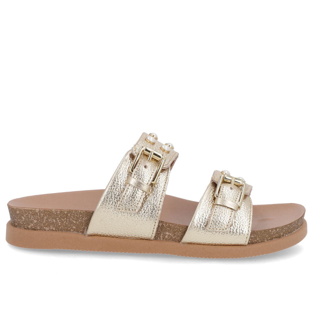 Mules Birkenstock en cuir doré
