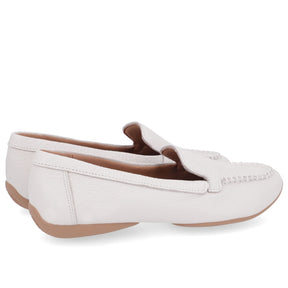 Mocassins basiques en cuir blanc cassé